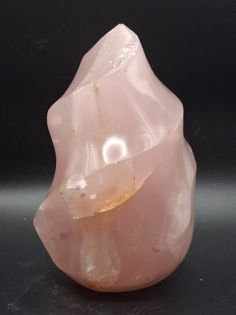 Large rose quartz flame tower! 2.3 pounds, 5 inches tall