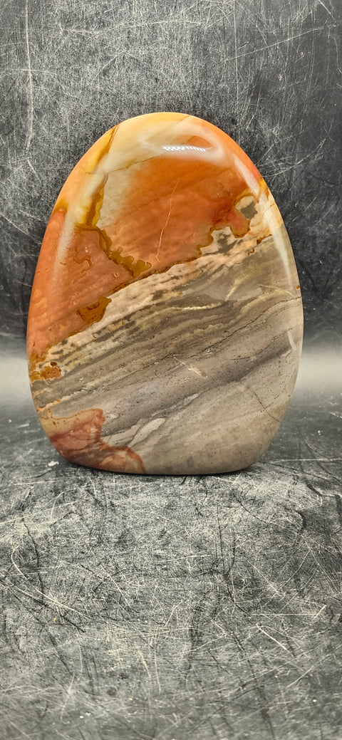 Polychrome jasper free form! 13 ounces, 3.7 inches tall!