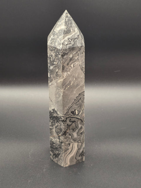 Large Picasso jasper tower! 7 inches tall, 1.4 pounds