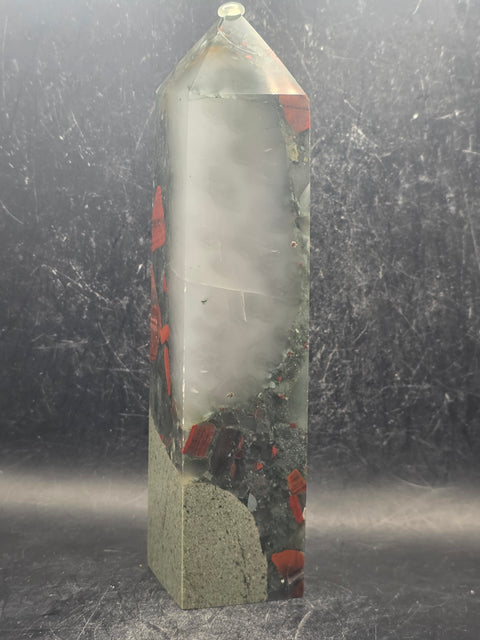 Large African bloodstone tower! 7 inches tall, 1.6 pounds