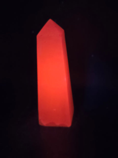 Pink mangano calcite tower! 4.8 inches tall, 11.5 ounces