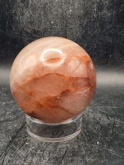 Red hematoid fire quartz sphere! 64.7mm, 2.5 inches, 13.4 ounces