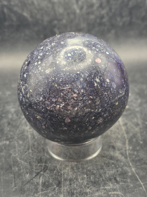 Lepidolite sphere! 60.5mm, 2.3 inches, 10.1 ounces