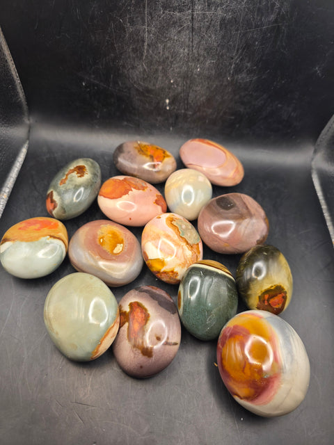 Polychrome jasper palm stone! 1.9 too 2.2 inches