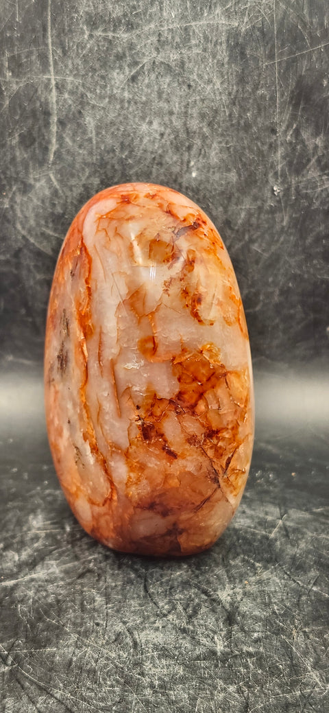 Carnelian agate free-form! 14.5 ounces, 3.2 inches tall, 2.7" wide