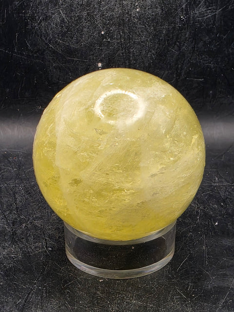 Lemon quartz sphere! 64.5mm, 2.5 inches, 13.2 ounces
