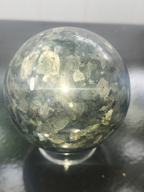 Larvikite sphere! 1.8 pounds, 78mm, 3 inches