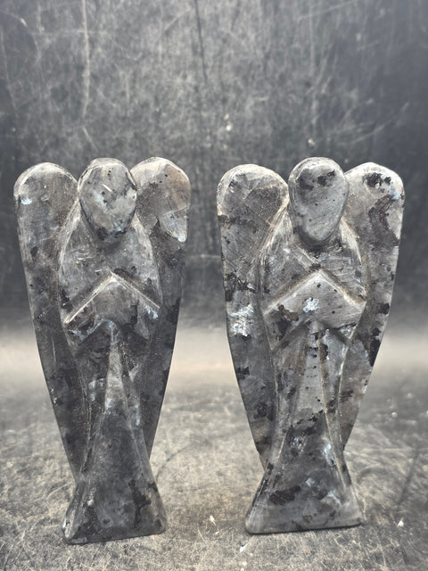 Larvikite gemstone angel! 3 inches tall, 1.8 ounces!