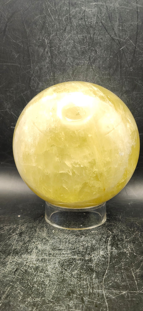 Citrine sphere! 87.8mm, 3.4 inches, 2.1 pounds!