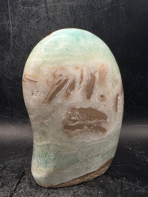 Caribbean calcite free form! 1.2 pounds, 4 inches tall, 2.9 wide!