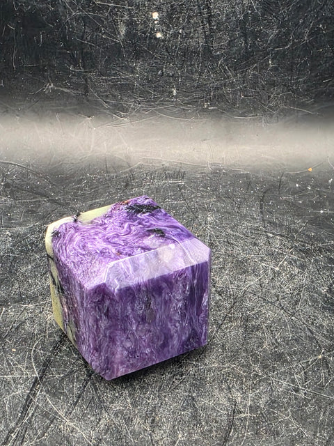 Super rare charoite cube! 2.2 ounces, 1.1 inch by 1.1 inch