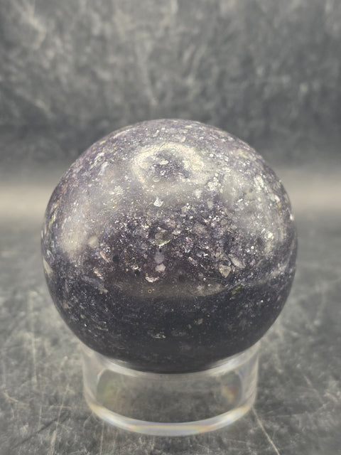 Lepidolite sphere! 61.6mm, 2.4 inches, 11 ounces