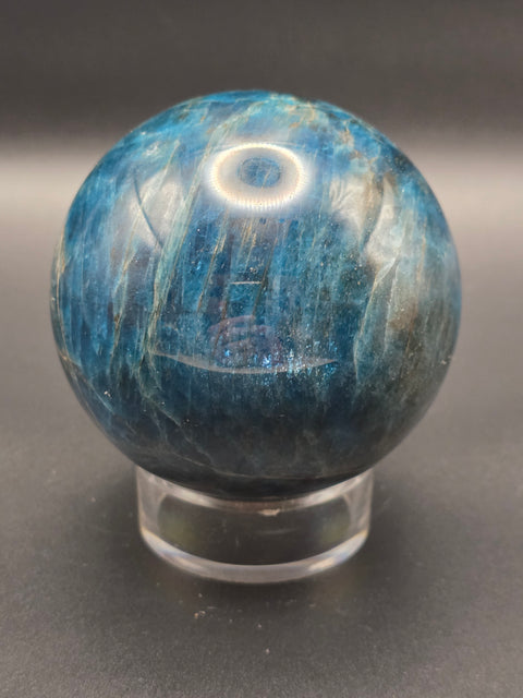 Blue apatite sphere! 72.3mm, 2.8 inches, 1.6 pounds
