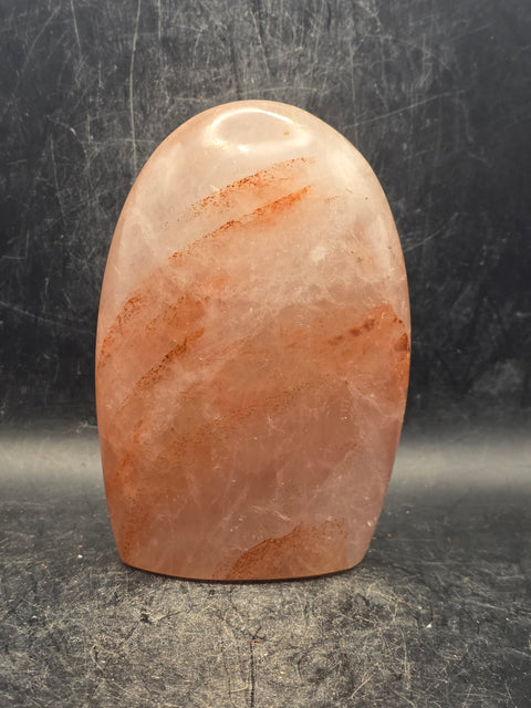 Red hematoid fire quartz free form! 1.1 pounds, 4.3 inches tall!