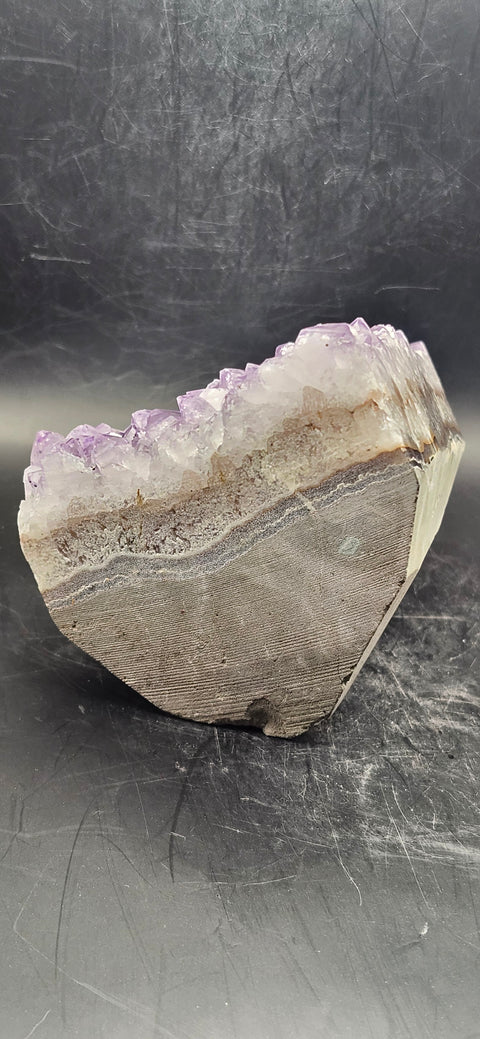 Amethyst cut base free form! 2.3 pounds, 5.5 inches tall, 3 wide, 3 thick