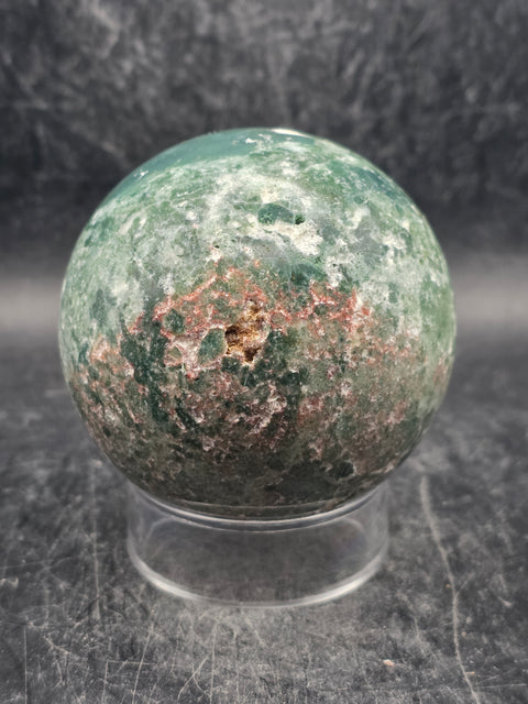 Moss agate sphere! 64mm, 2.5 inches, 12 ounces