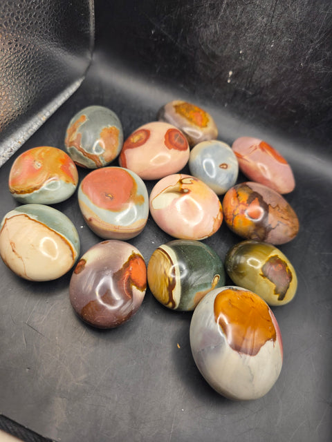 Polychrome jasper palm stone! 1.9 too 2.2 inches