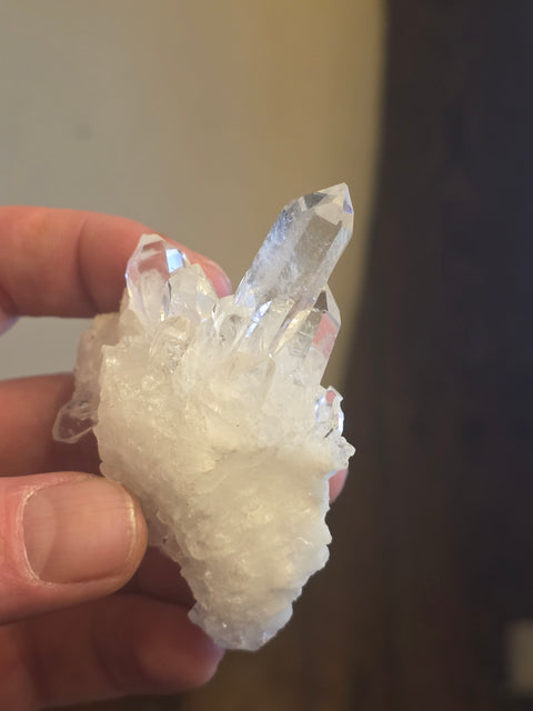 Clear quartz cluster! 3.5 ounces!, 2.8 by 2.4 inches!
