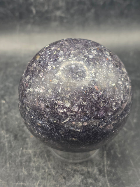 Lepidolite sphere! 61.6mm, 2.4 inches, 10.8 ounces