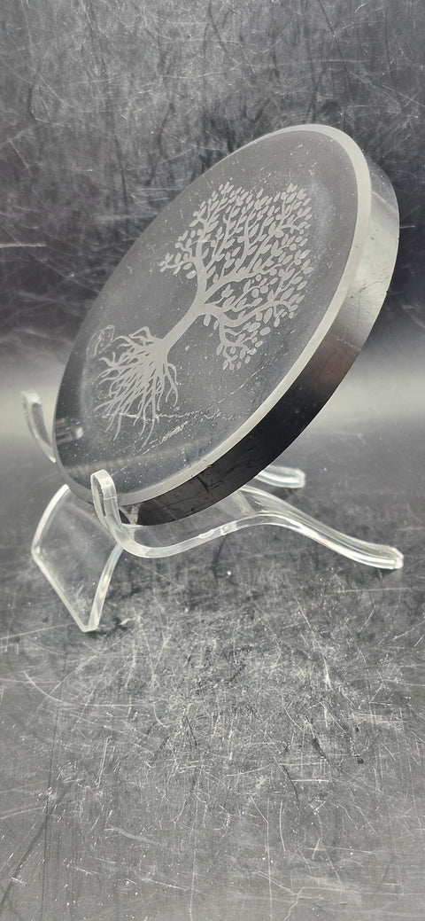 Shungite tree of life charging plate! 3.75 inches, 6 ounces!