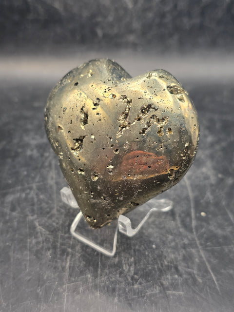 Pyrite heart! 6.9 ounces, 2.3 inches wide, 2.3 inches tall