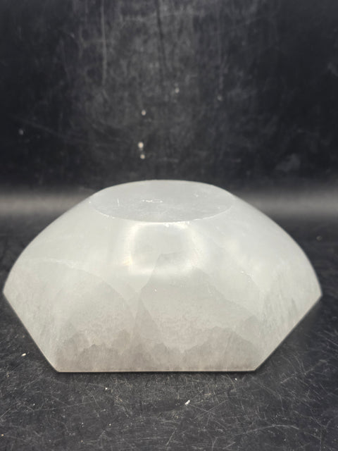 Selenite hexagonal bowl! 4.7 inches wide!