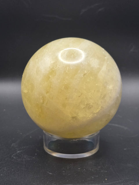 Large citrine sphere! 76.4mm, 3 inches, 1.6 pounds!