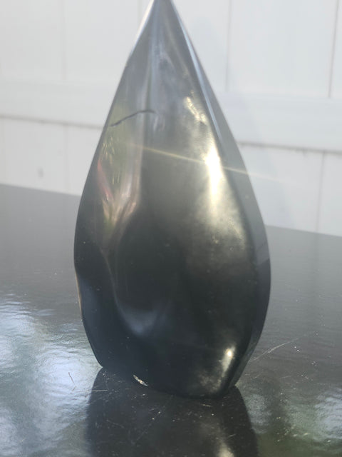 Black obsidian tear tower! 4.2 inches, 6 ounces