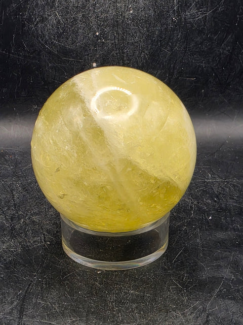 Lemon quartz sphere! 64.5mm, 2.5 inches, 13.2 ounces
