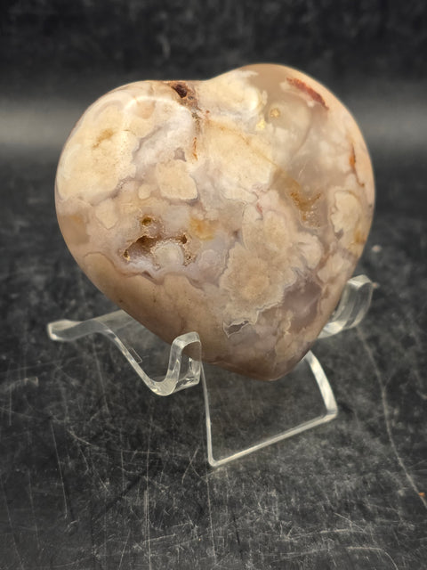 Druzy Carnelian agate heart! 4.8 ounces, 2.5 inches tall, 2.3" wide
