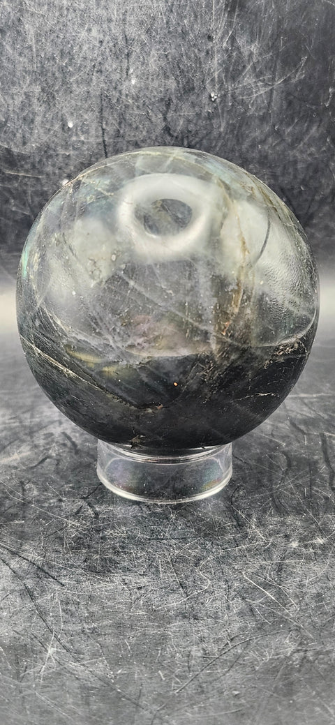 Labradorite sphere! 67mm, 2.6 inches! 15 ounces