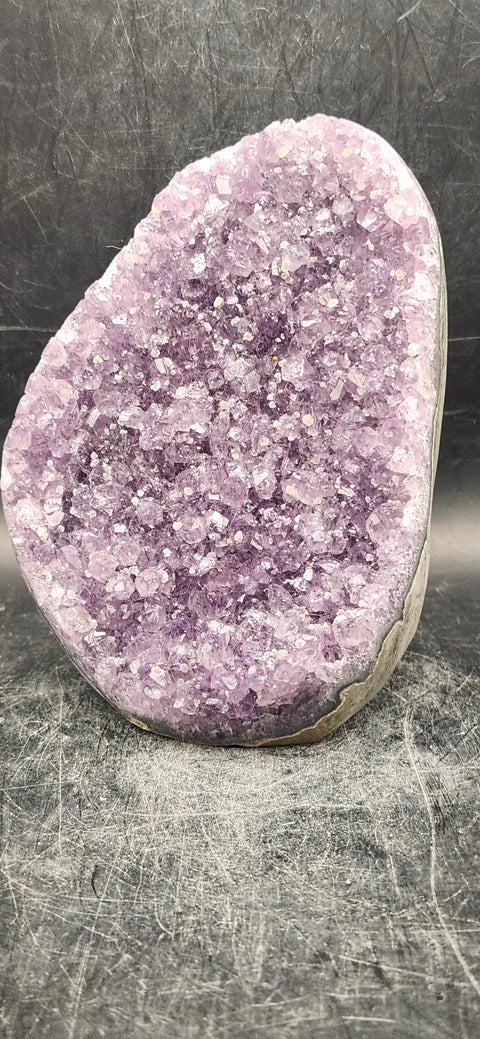 Amethyst cut base free form! 1.6 pounds, 4 inches tall, 3 inches wide