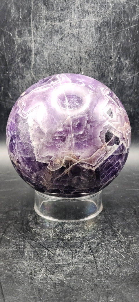 Dream amethyst sphere! 78.1mm, 3 inches, 1.7 pounds!