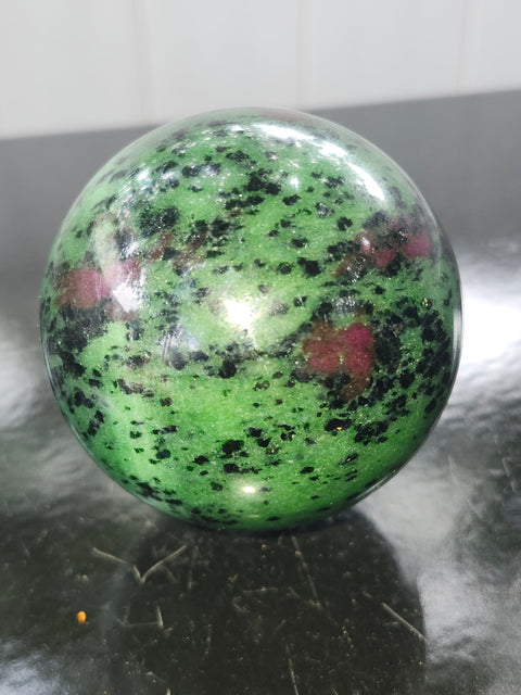 Ruby in zoisite sphere! 65mm, 2.55 inches, 1 pound