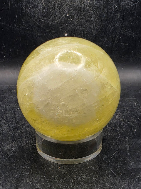 Lemon quartz sphere! 64.5mm, 2.5 inches, 13.2 ounces