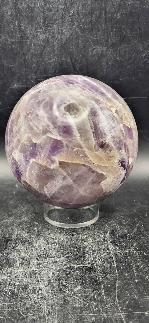 Dream amethyst sphere! 70.1mm, 2.7 inches, 1 pound!