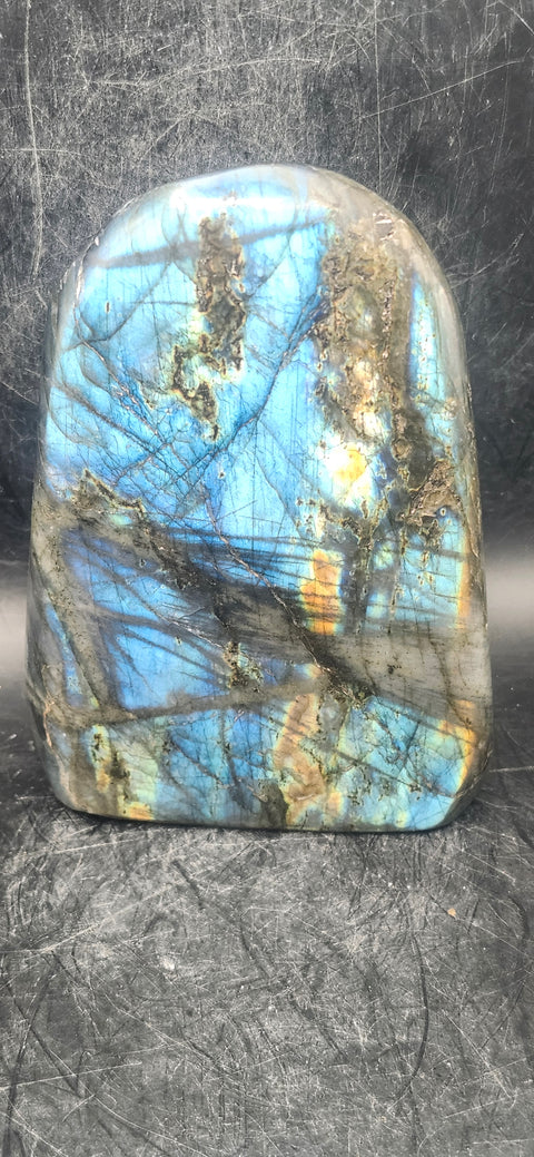 Labradorite free form! 1.2 pounds, 4.3 inches tall, 3 inches wide