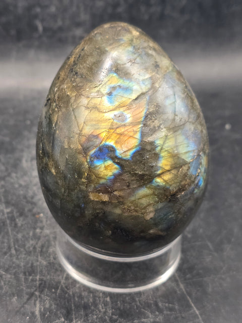 Labradorite egg 12.1 ounces, 3 inches tall, 2.2 inches wide