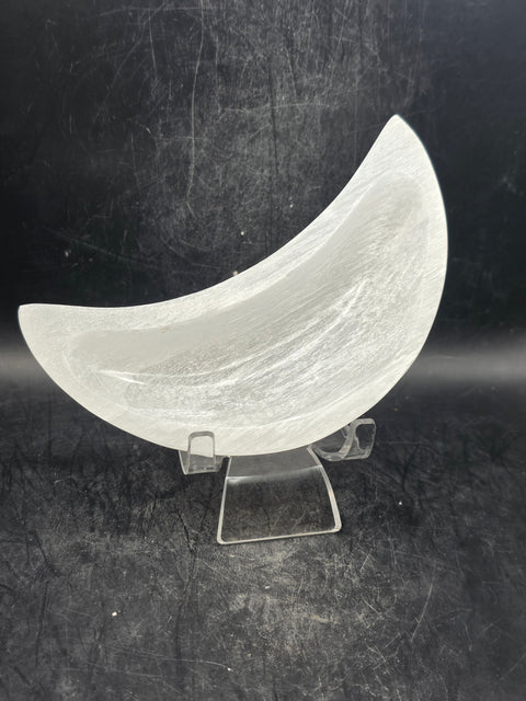 Selenite moon bowl! 9 ounces, 5.4 inches long by 2.1 inches