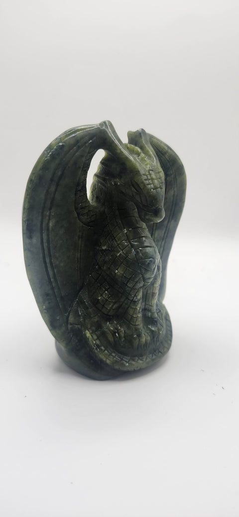 Nephrite jade winged dragon! 3.5 inches tall 7 ounces