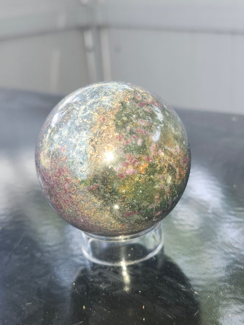 Ruby in kyanite sphere! 11.5 ounces, 55.8mm,2.20 inches uv reactive