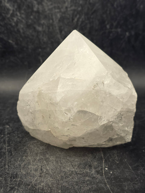 Clear quartz polished top point! 13.4 ounces, 2.8 inches tall, 2.8" wide