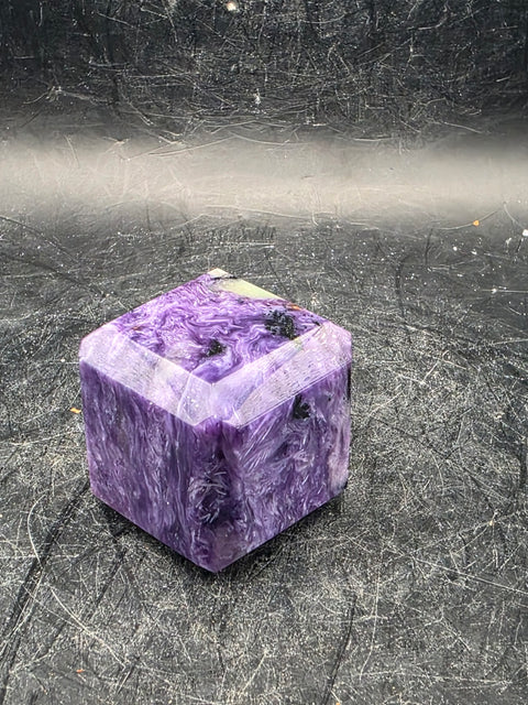 Super rare charoite cube! 2.2 ounces, 1.1 inch by 1.1 inch