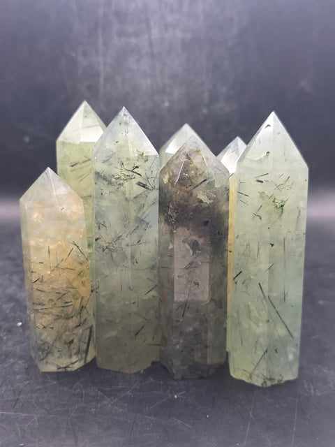 Prehnite tower! 2.9 too 3.7 inches tall!