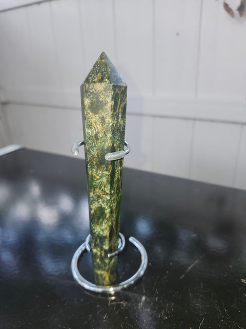 Green jasper scepter! 5.8 ounces,  6.1 inches