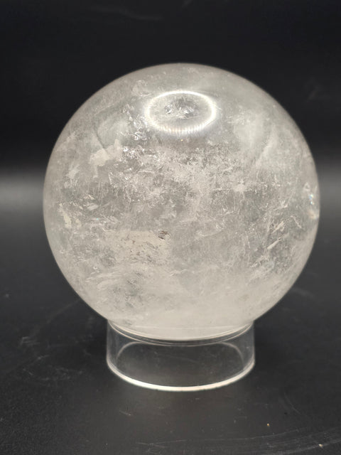 Large clear quartz sphere! 79.3mm, 3.1 inches, 1.8 pounds