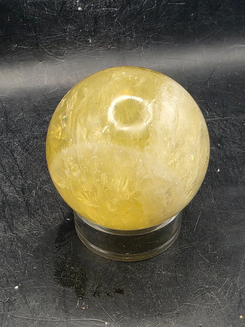 Lemon quartz sphere! 61mm, 2.4 inches, 11.2 ounces +