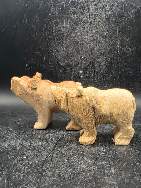 Palo santo "holy wood" bear figurine!! 3 inches long!