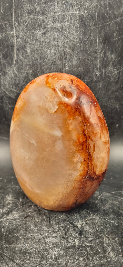 Carnelian agate free-form! 14.5 ounces, 3.2 inches tall, 2.7" wide