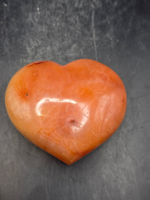 Carnelian agate heart! 2.7 inches wide, 2.4 inches tall